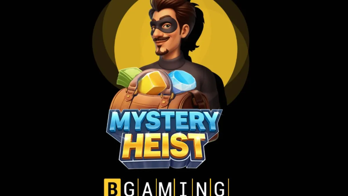 ภาพกราฟิกหน้าจอเกมสล็อต Mystery Heist ที่มีธีมการปล้นห้องนิรภัยสุดระทึก
